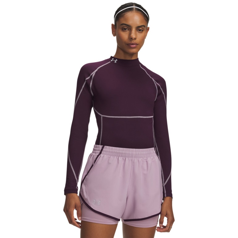 Damski półgolf kompresyjny Under Armour UA ColdGear Elite Mock - fioletowy