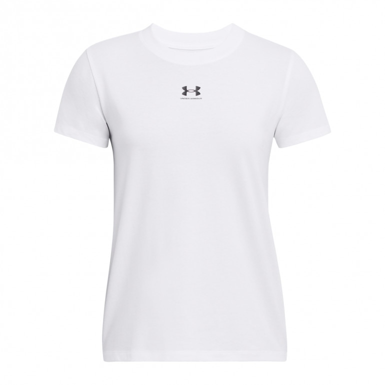 Damski t-shirt z nadrukiem Under Armour UA Rival Core SS - biały