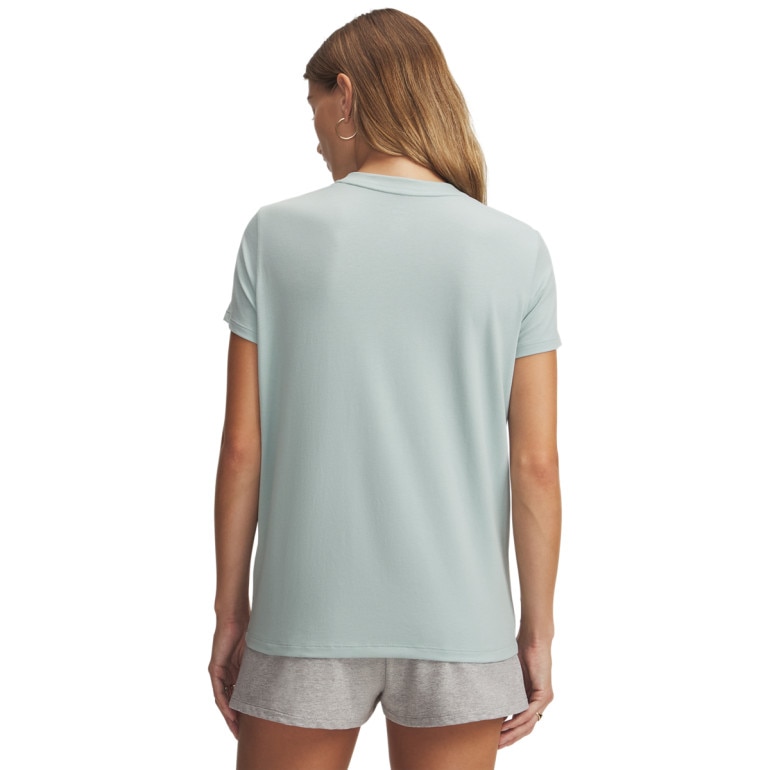 Damski t-shirt z nadrukiem Under Armour Campus Core SS - niebieski