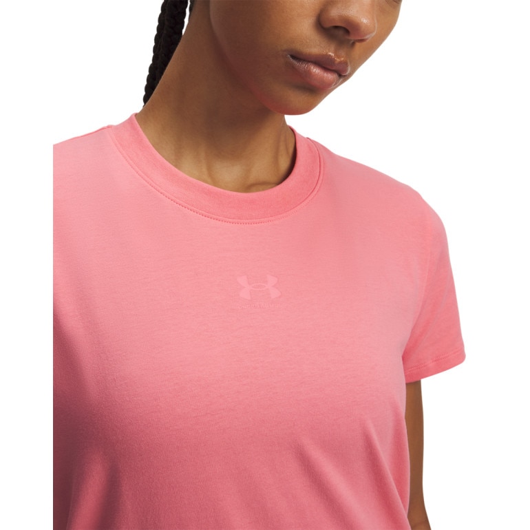 Damski t-shirt z nadrukiem Under Armour Campus Core SS - różowy
