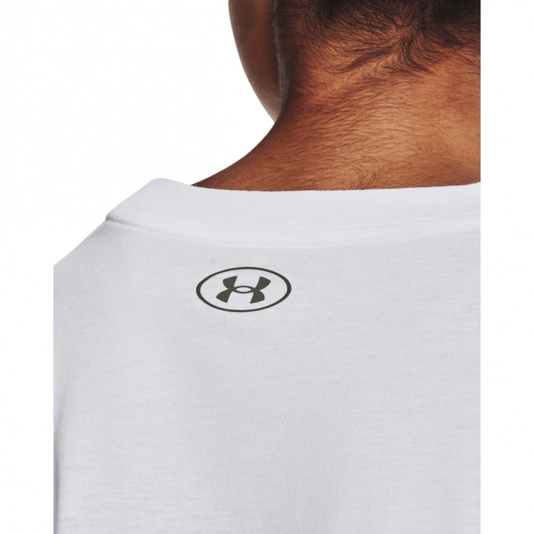 Damski t-shirt z nadrukiem Under Armour UA Collegiate Crest Crop SS - biały