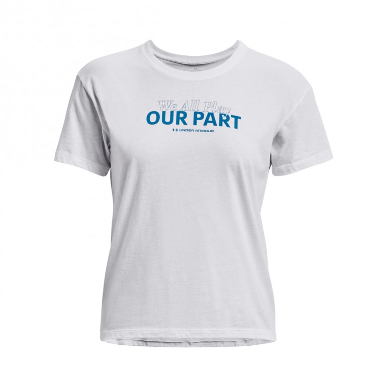 Damski t-shirt z nadrukiem Under Armour UA We All Play SS - biała