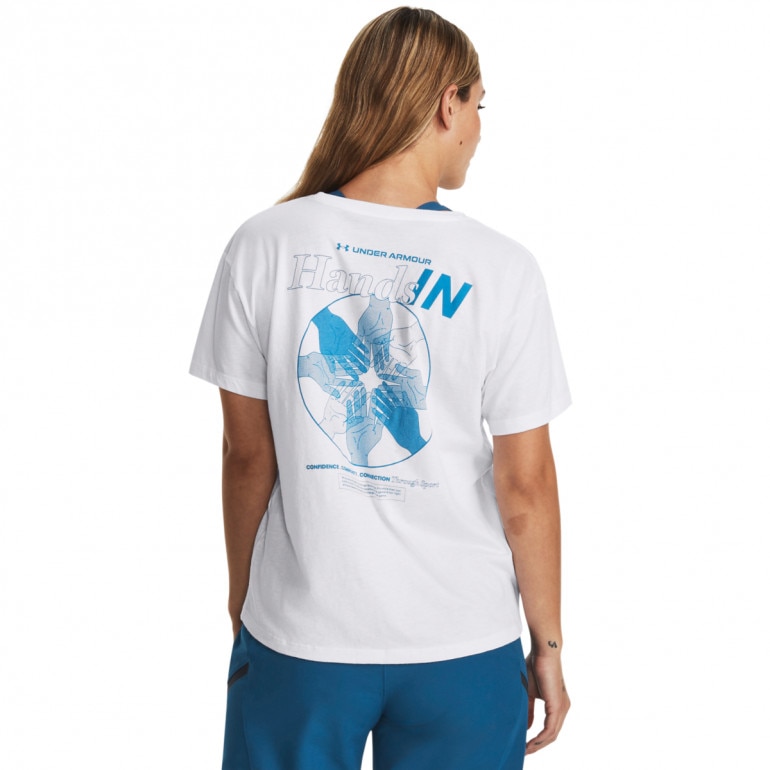 Damski t-shirt z nadrukiem Under Armour UA We All Play SS - biała