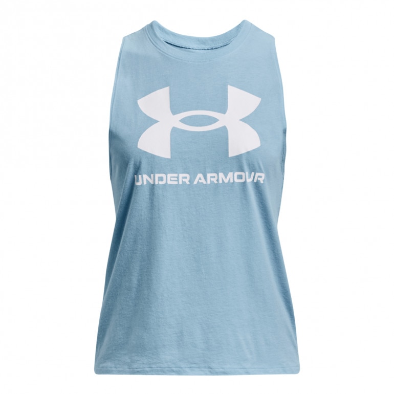 Damski top z nadrukiem Under Armour UA Live Rival Tank - niebieski
