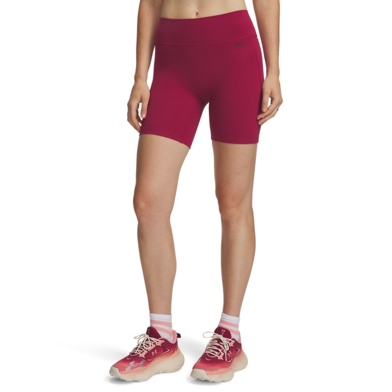 Damskie kolarki treningowe Under Armour Motion Bike Short - burgundowe