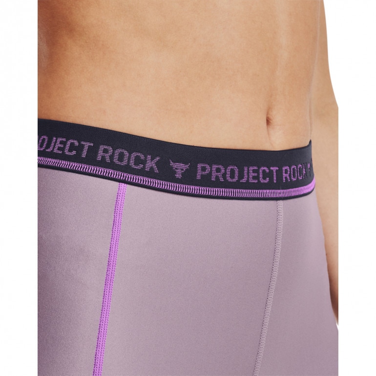 Damskie kolarki treningowe Under Armour Project Rock UA Bike Short - fioletowe