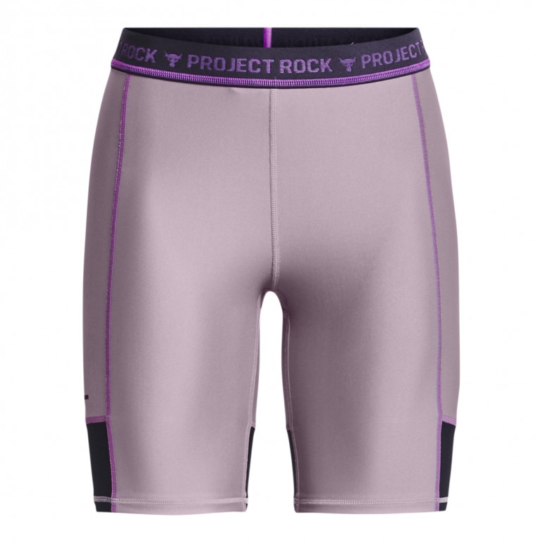 Damskie kolarki treningowe Under Armour Project Rock UA Bike Short - fioletowe