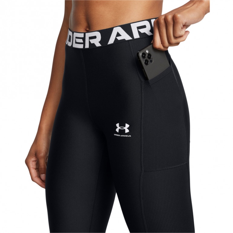 Damskie legginsy treningowe Under Armour Heatgear Rib Legging - czarne