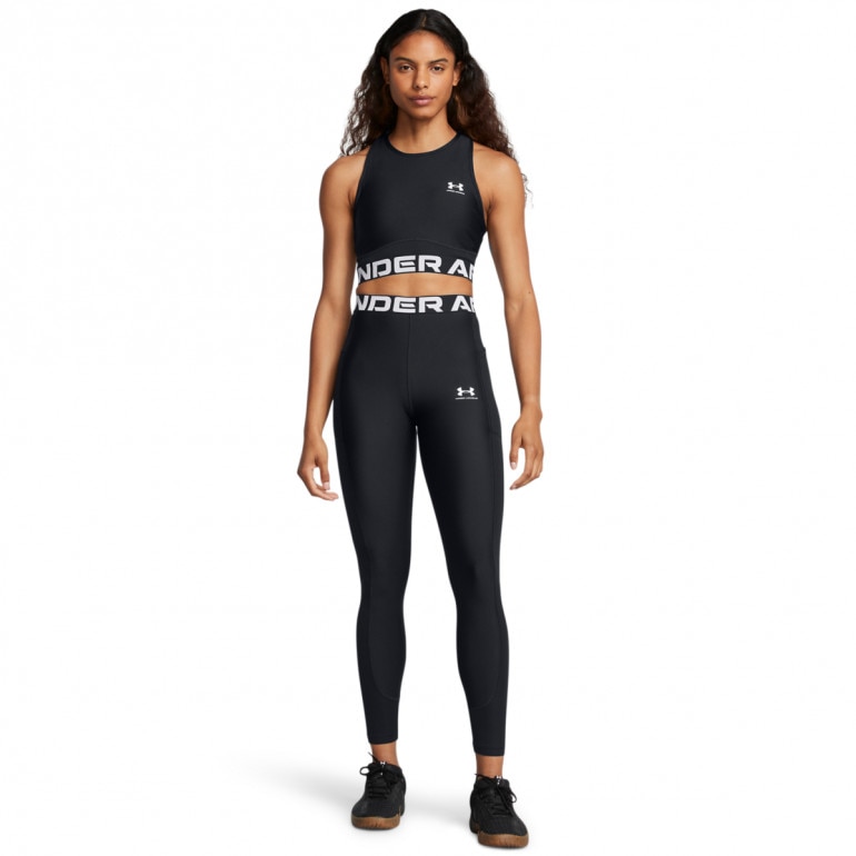 Damskie legginsy treningowe Under Armour Heatgear Rib Legging - czarne