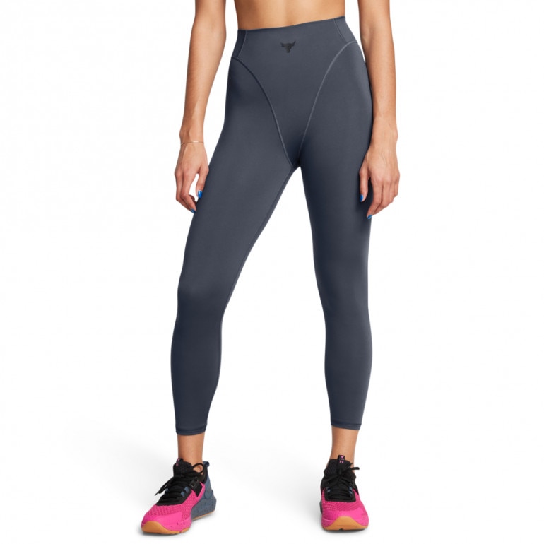 Damskie legginsy treningowe Under Armour Project Rock Let's Go Grind Ankle Leggings - szare