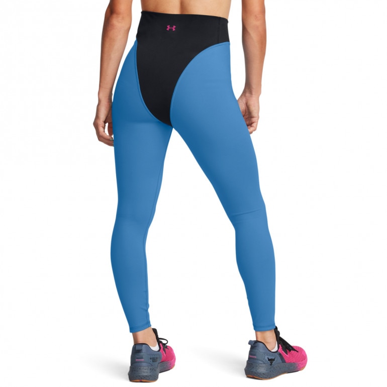 Damskie legginsy treningowe Under Armour Project Rock ProLet's Go Grind Ankle Leggings - niebieskie