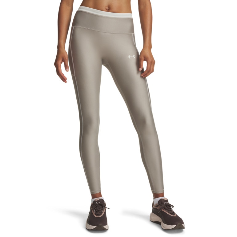 Damskie legginsy treningowe Under Armour UA HeatGear Novelty Legging - beżowe