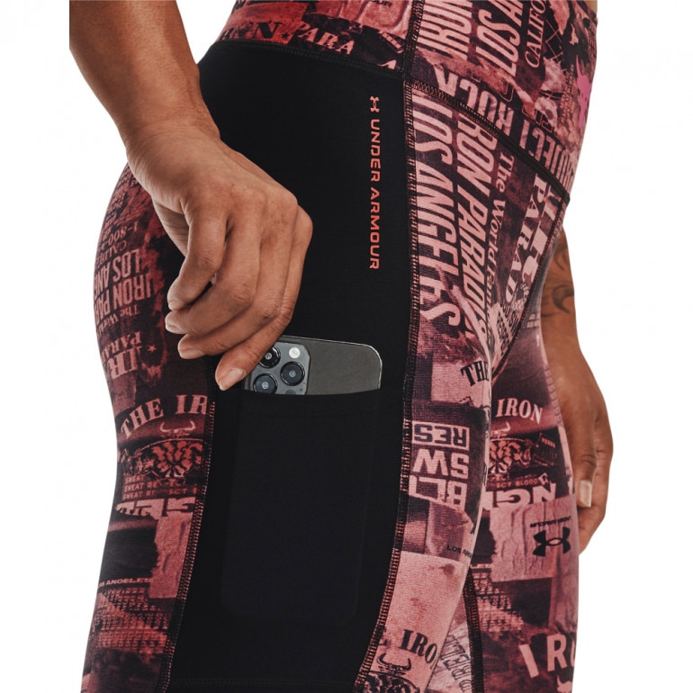 Damskie legginsy treningowe UNDER ARMOUR UA Project Rock HG Ankle Legging Print - różowe