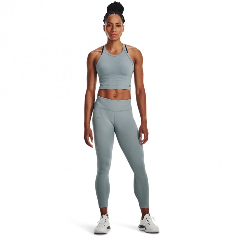 DAMSKIE LEGGINSY TRENINGOWE UNDER ARMOUR UA RUSH SEAMLESS ANKLE LEG - szare