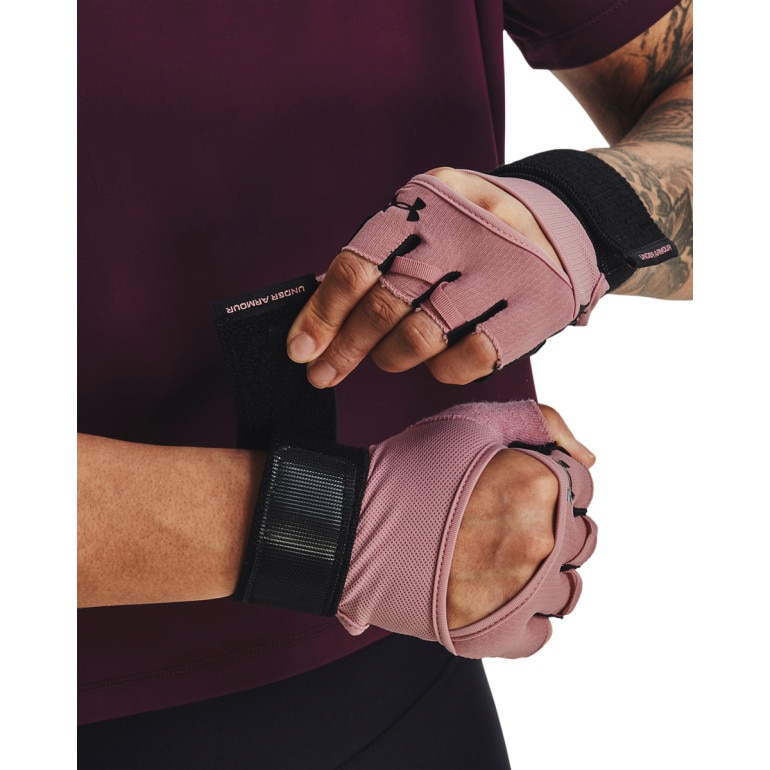 Damskie rękawiczki treningowe Under Armour W's Weightlifting Gloves - różowe