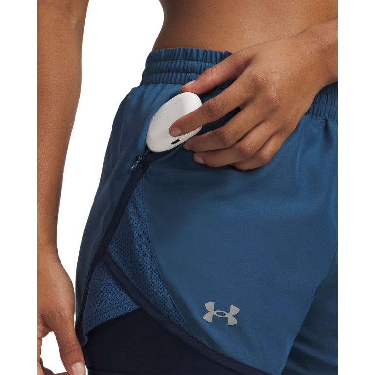 Damskie spodenki do biegania Under Armour UA Fly By 2in1 Short - niebieskie
