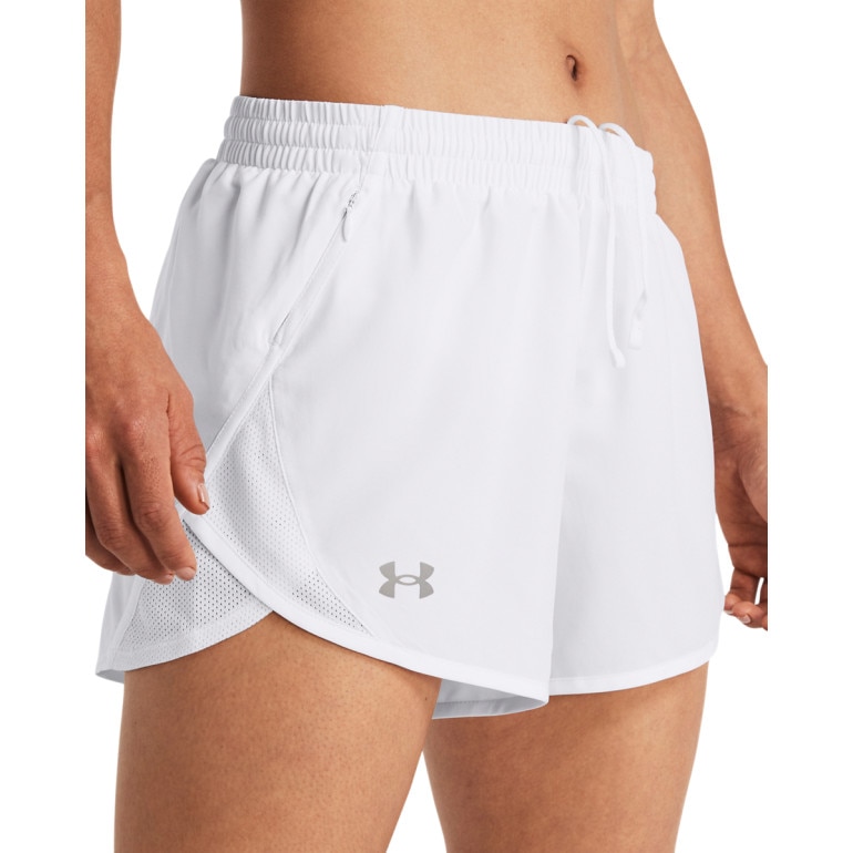 Damskie spodenki do biegania Under Armour UA Fly By 3'' Shorts - białe