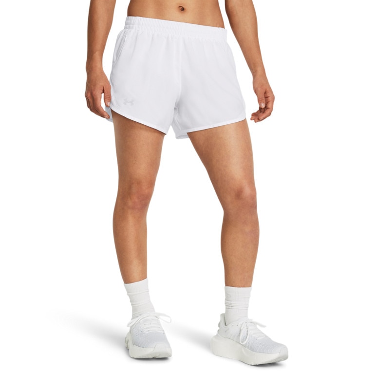 Damskie spodenki do biegania Under Armour UA Fly By 3'' Shorts - białe