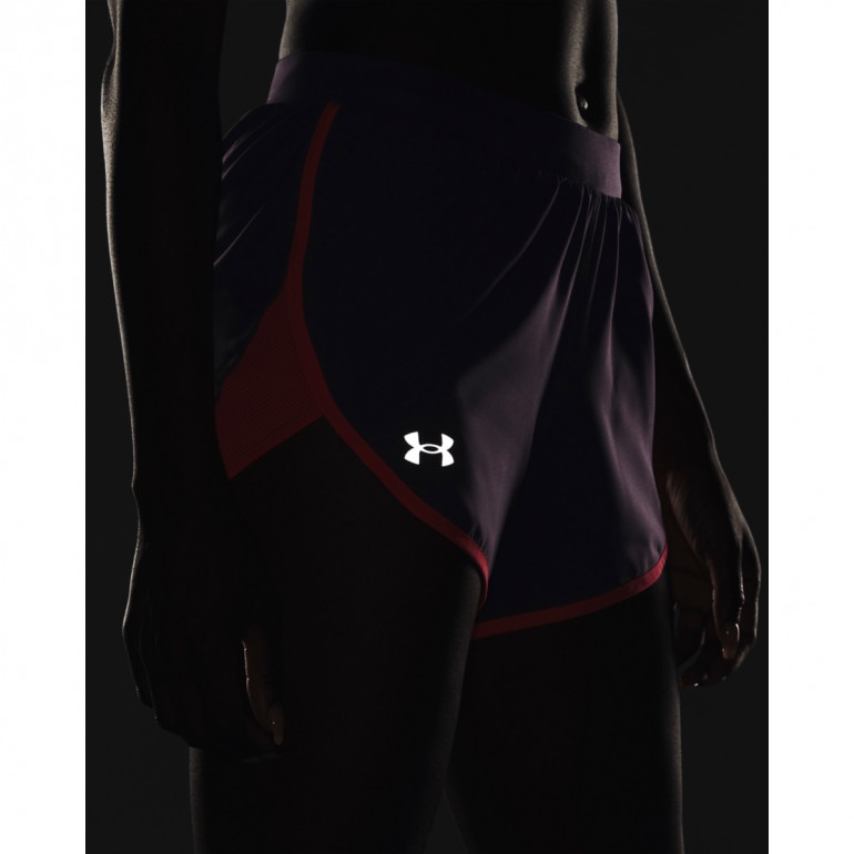 Damskie spodenki do biegania UNDER ARMOUR UA Fly By Elite 3'' Short - fioletowe