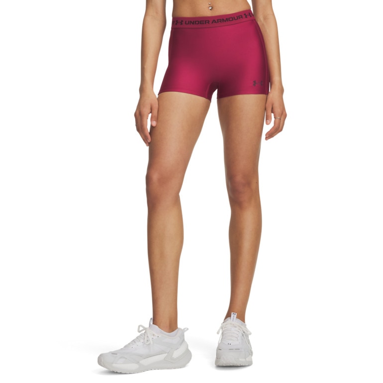 Damskie spodenki treningowe Under Armour HeatGear Shorty - burgundowe