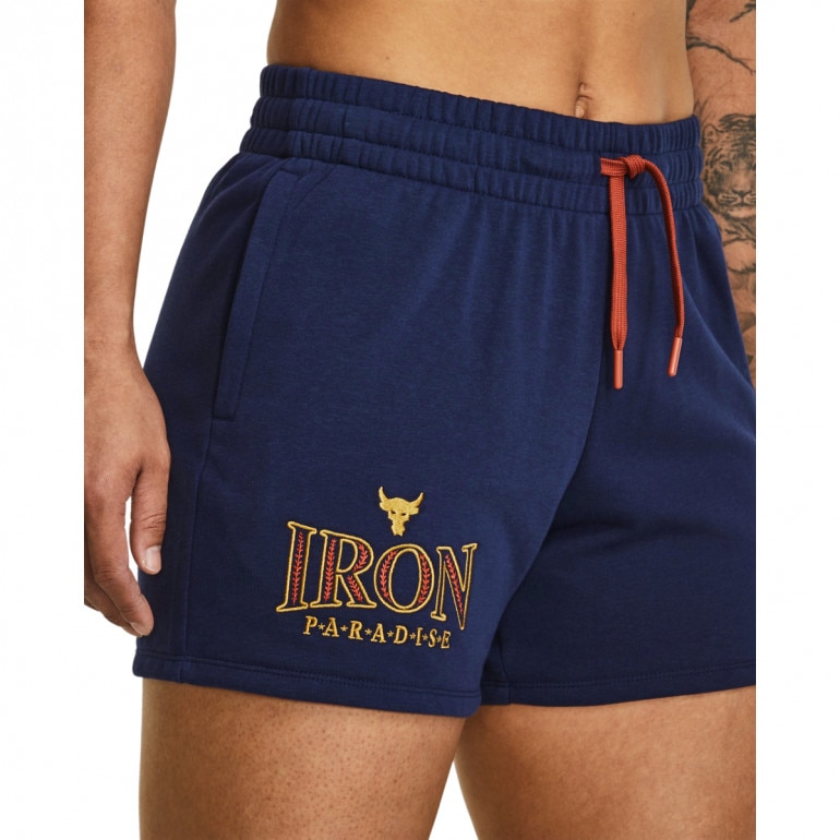 Damskie spodenki treningowe Under Armour Project Rock Everyday Terry Short - granatowe