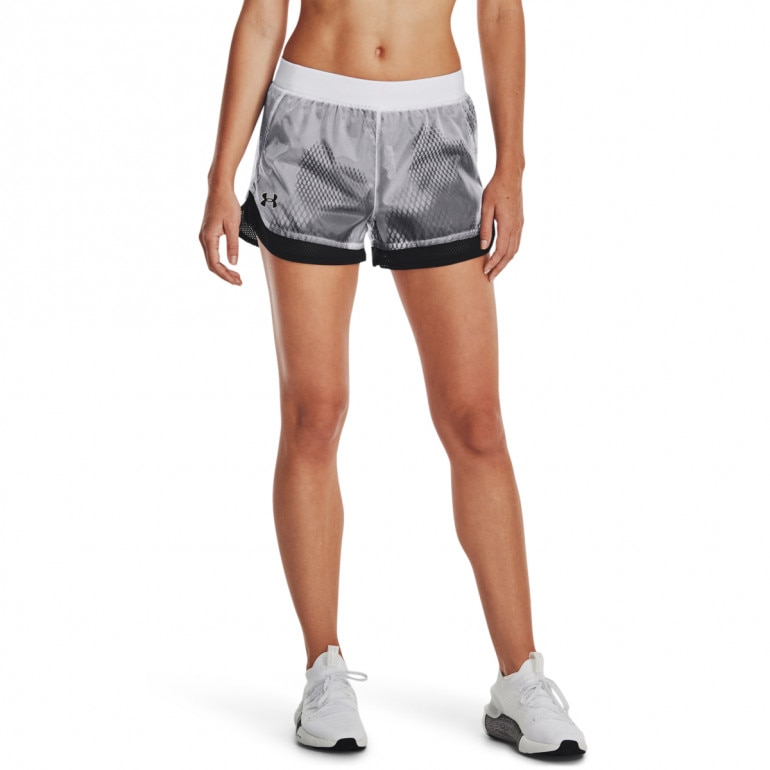 Damskie spodenki treningowe Under Armour UA Woven Layered Shorts - białe