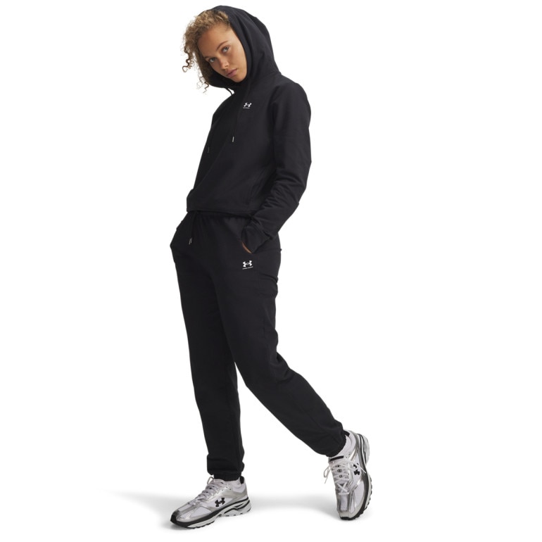Damskie spodnie dresowe joggery Under Armour Sport Terry Jogger - czarne