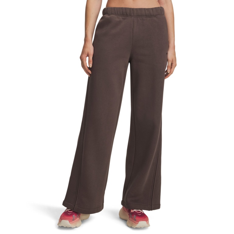 Damskie spodnie dresowe Under Armour Icon Fleece Sama Wide Leg - brązowe