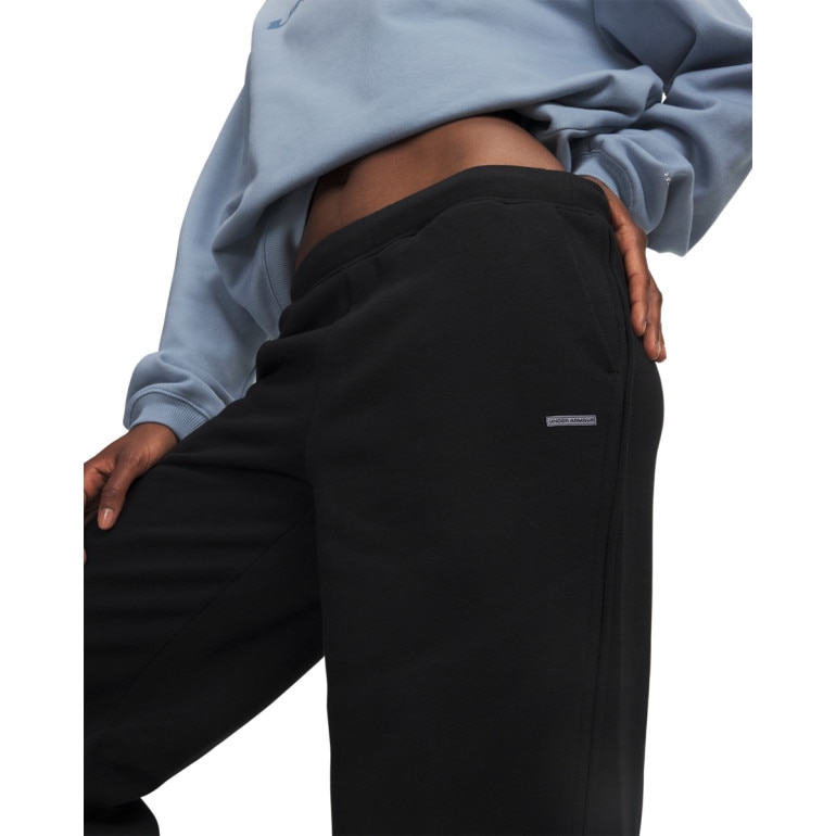 Damskie spodnie dresowe Under Armour Icon Fleece Sama Wide Leg - czarne