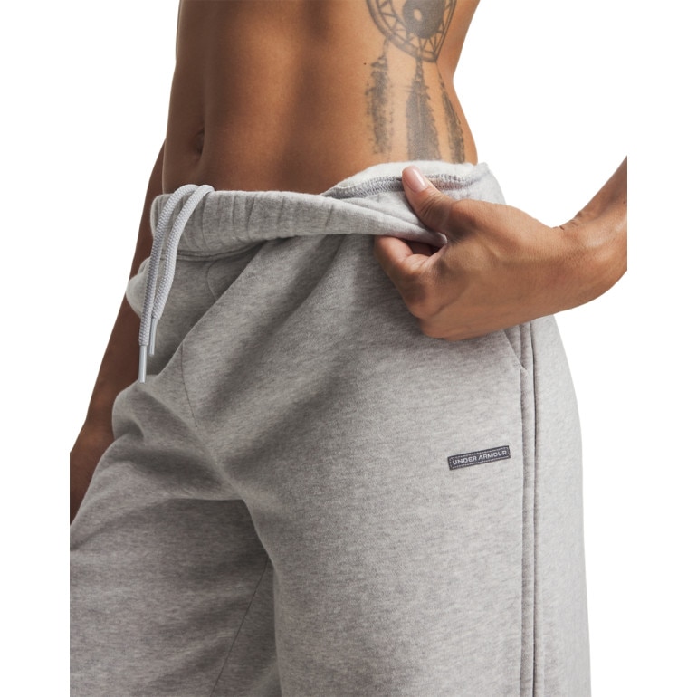 Damskie spodnie dresowe Under Armour Icon Fleece Sama Wide Leg - szare