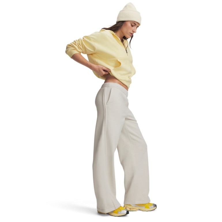 Damskie spodnie dresowe Under Armour Icon Fleece Sama Wide Leg - szare