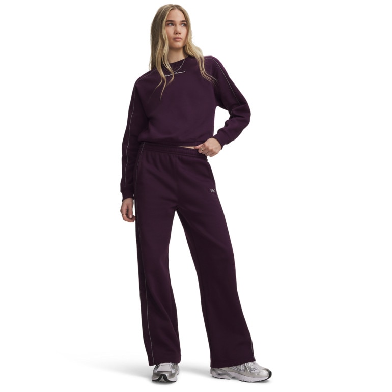 Damskie spodnie dresowe Under Armour Rival Shimmer Pant - burgundowe