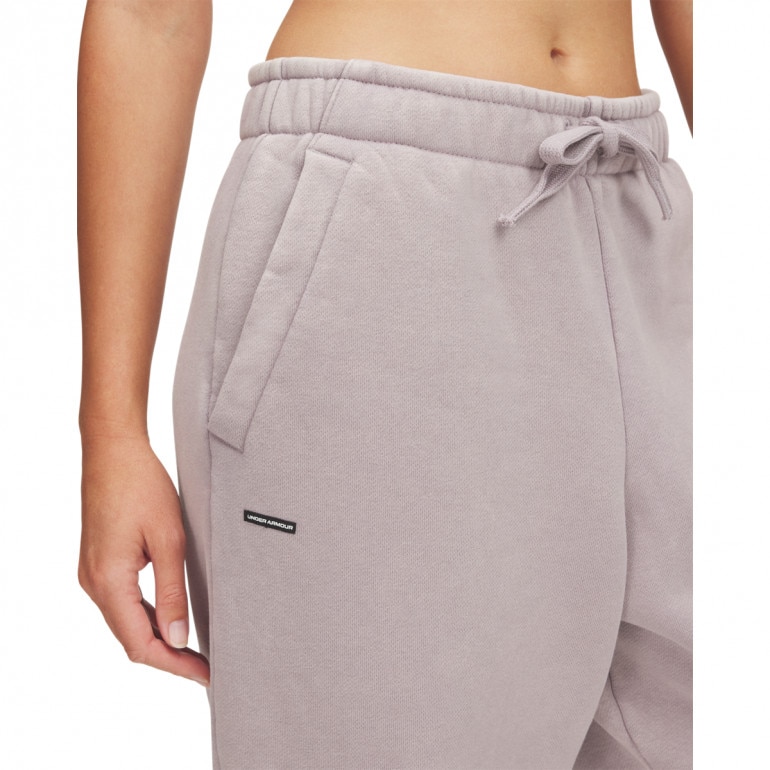 Damskie spodnie dresowe Under Armour UA Icon Hwt Flc Os Pant - beżowe