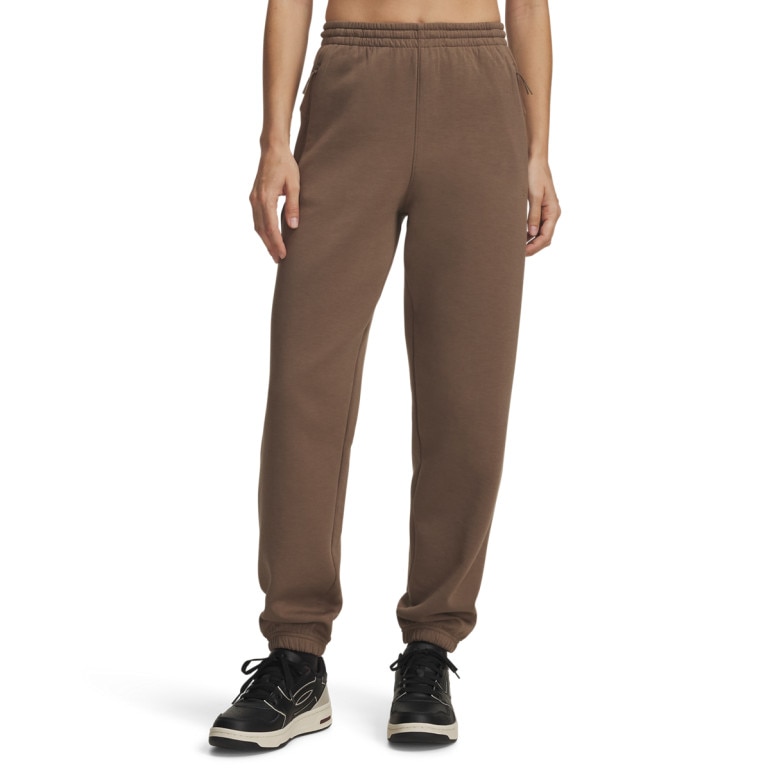 Damskie spodnie dresowe Under Armour Unstoppable Flc Gym Pant - brązowe