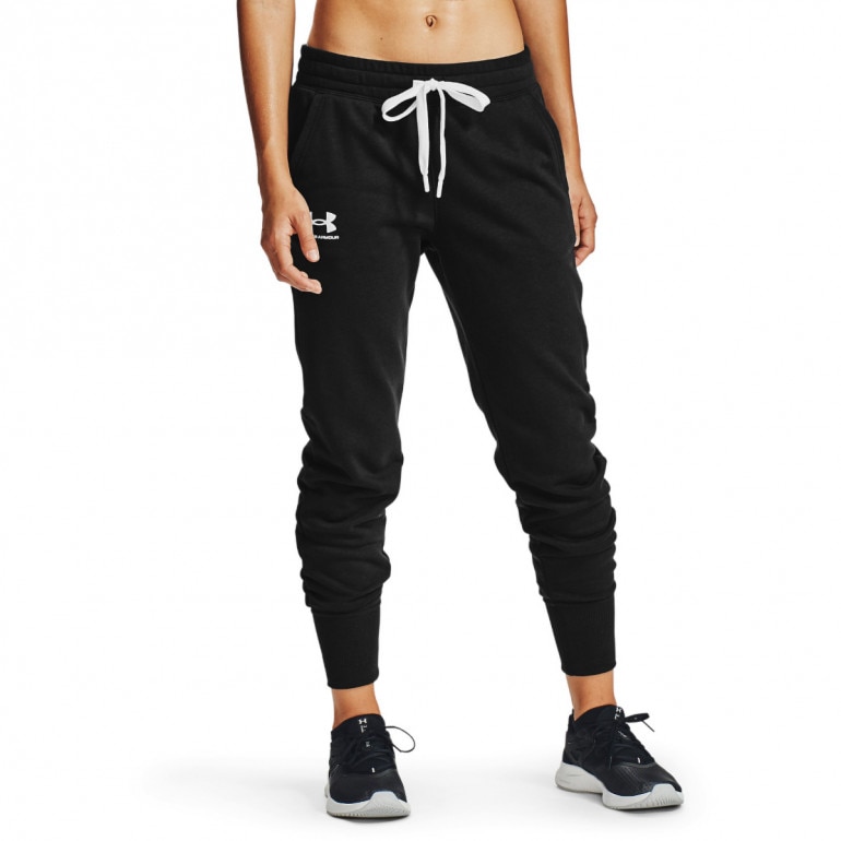 Damskie spodnie treningowe UNDER ARMOUR Rival Fleece Joggers - czarne