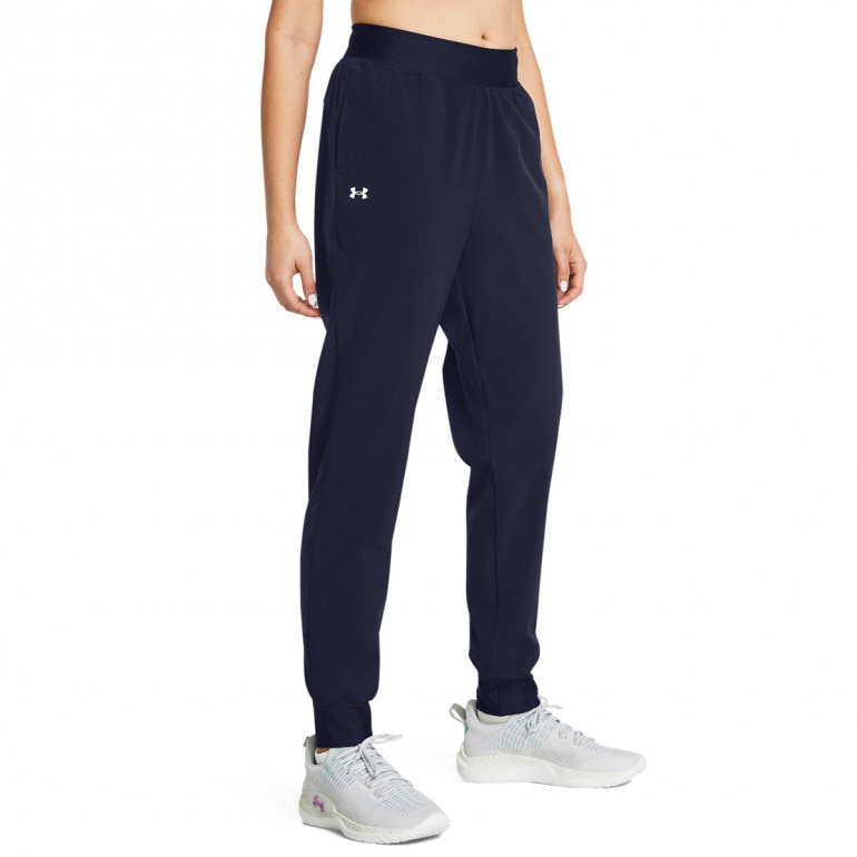Damskie spodnie treningowe Under Armour Sport High Rise Woven Pant - granatowe