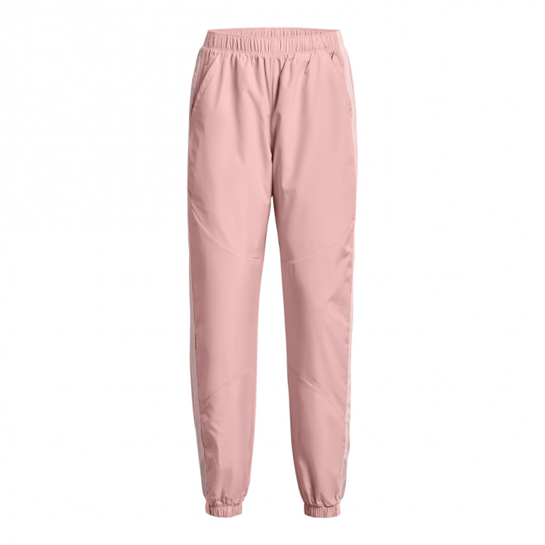 Damskie spodnie treningowe UNDER ARMOUR UA Rush Woven Pant - różowe
