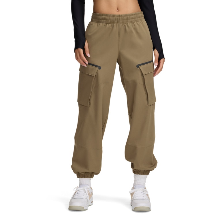 Damskie spodnie treningowe Under Armour Unstoppable Cargo Pant - khaki