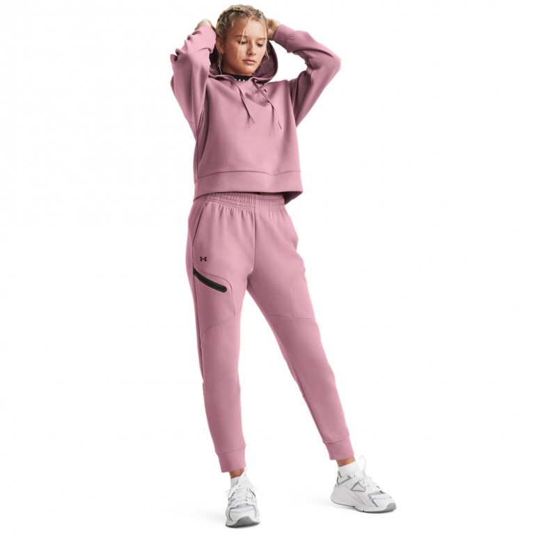 Damskie spodnie treningowe Under Armour Unstoppable Flc Jogger - różowe