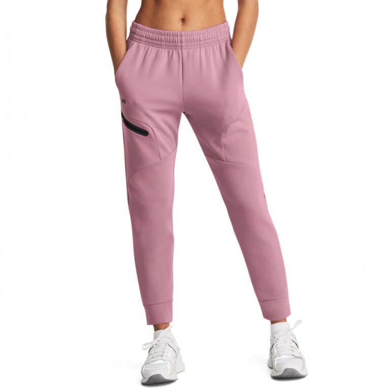 Damskie spodnie treningowe Under Armour Unstoppable Flc Jogger - różowe