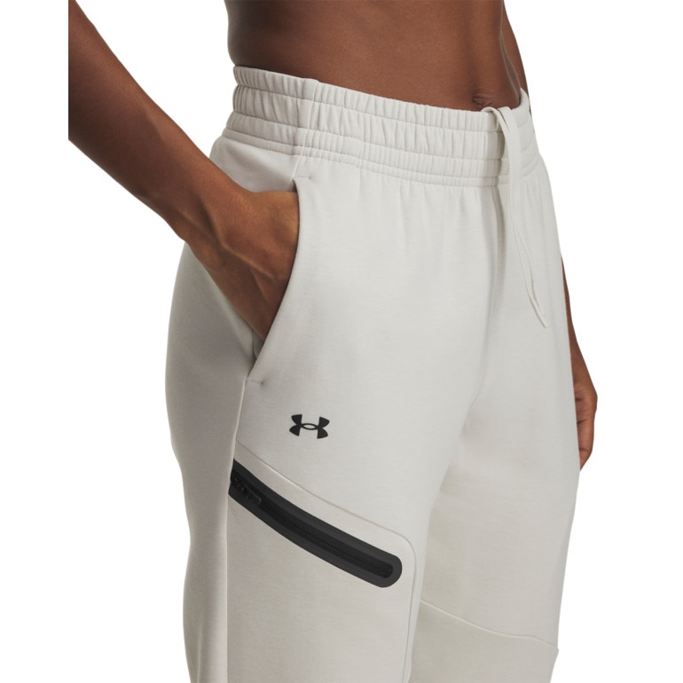 Damskie spodnie treningowe Under Armour Unstoppable Flc Jogger - białe