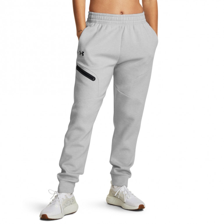 Damskie spodnie treningowe Under Armour Unstoppable Flc Jogger - szare