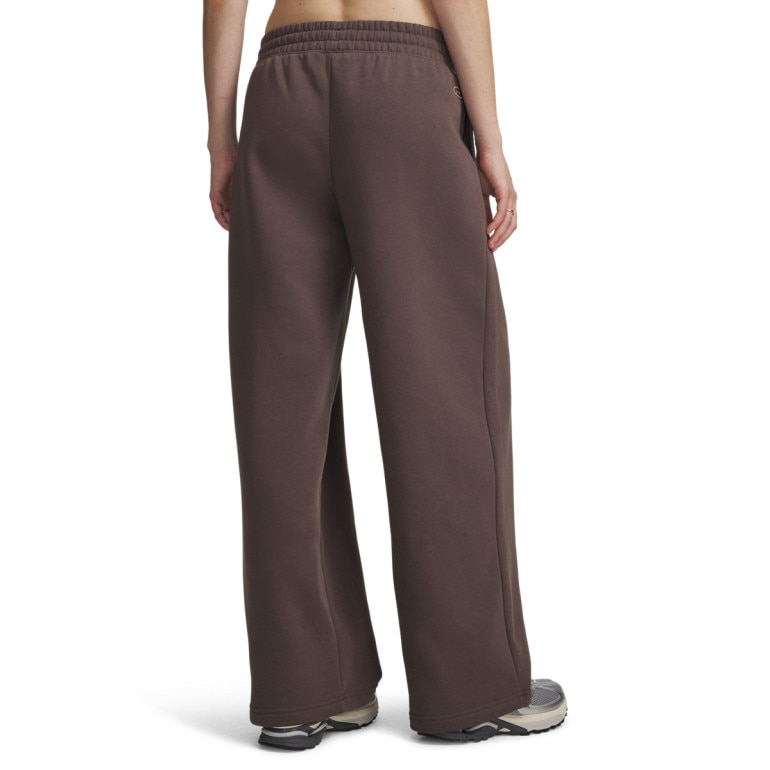 Damskie spodnie Under Armour RIVAL PLEATED VARSITY PANT - brązowe