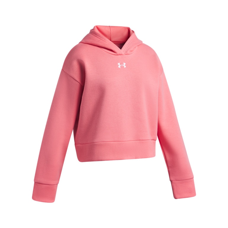 Dziewczęca bluza dresowa nierozpinana z kapturem Under Armour UA Rival Fleece Hoodie - różowa