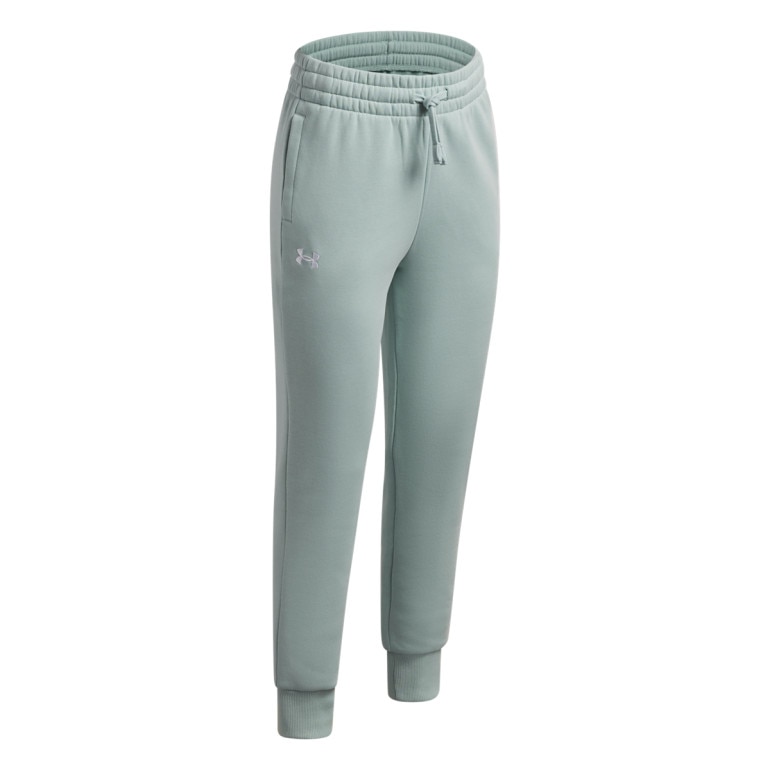 Dziewczęce spodnie dresowe Under Armour UA Rival Fleece Joggers - zielone
