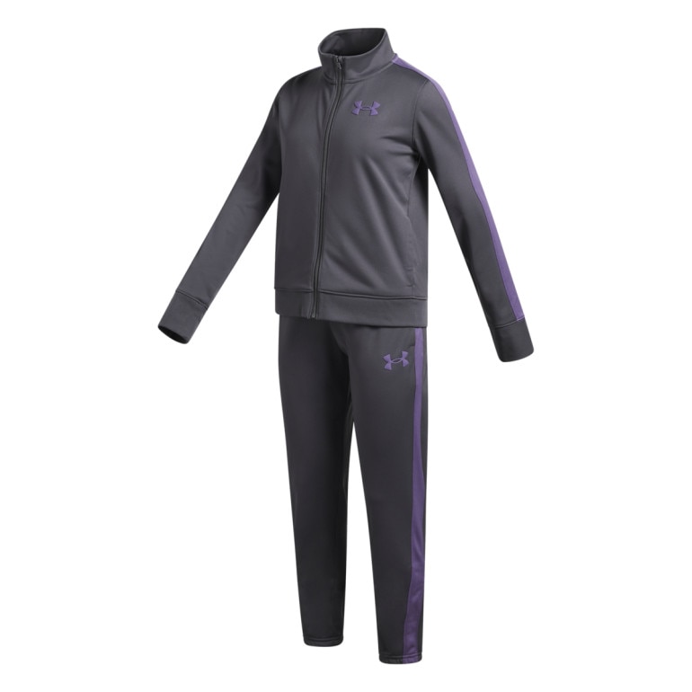 Dziewczęcy dres treningowy Under Armour EM Knit Track Suit - szary