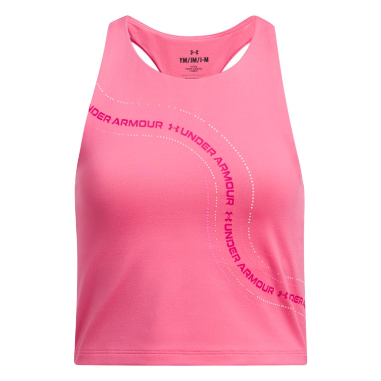 Dziewczęcy top treningowy Under Armour G Motion Branded Crop Tank - różowy