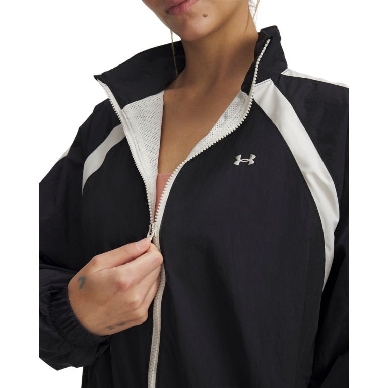 Damska kurtka wiatrówka Under Armour Icon Crinkle Track Jacket - czarne