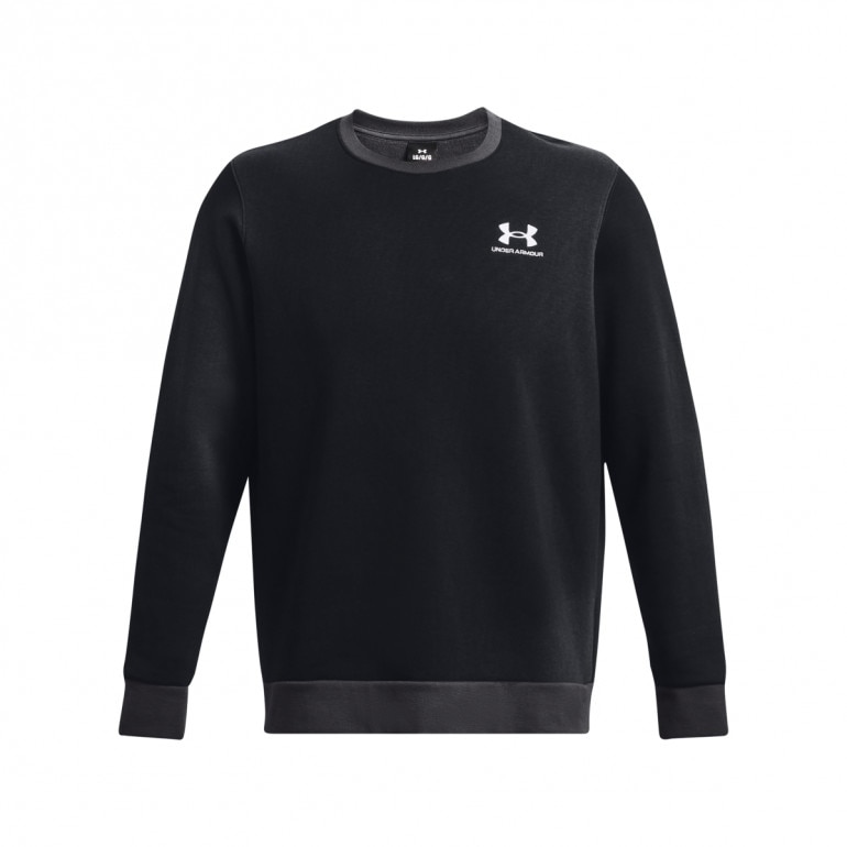 Męska bluza dresowa nierozpinana bez kaptura Under Armour UA Essential Flc Novelty Crw - czarna