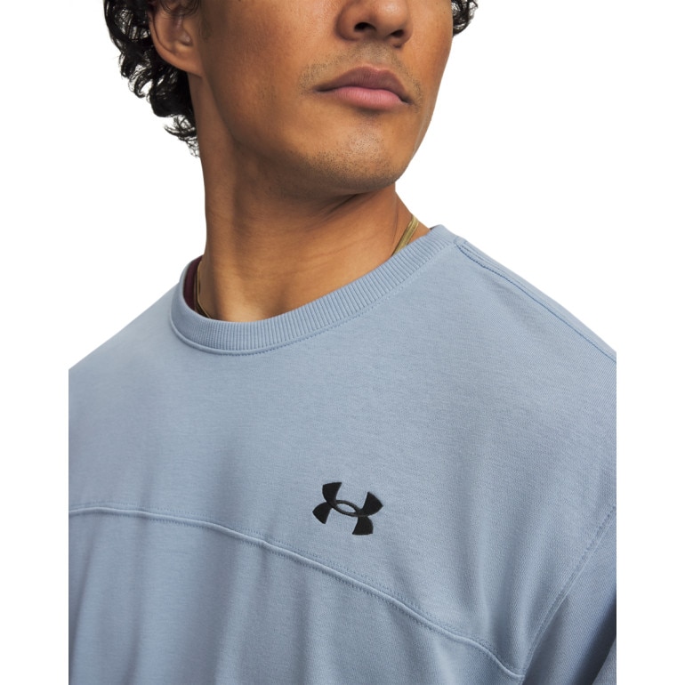 Męska bluza dresowa nierozpinana bez kaptura Under Armour UA Rival LW Crew - niebieska